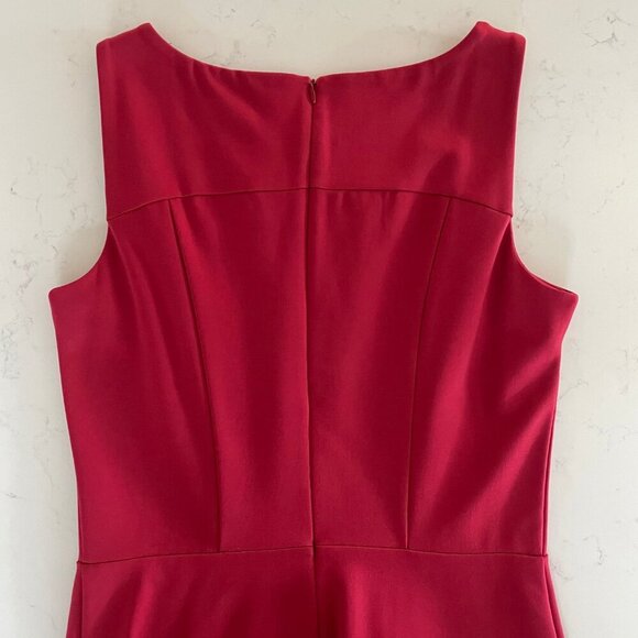 Brooks Brothers Sleeveless Boat Nk Fit & Flare Rayon Nylon Blend Dress Red Sz 6 - Picture 7 of 14